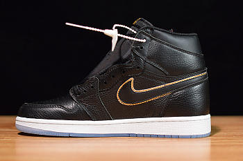 Air Jordan 1 Black Metallic Gold 555088 031
