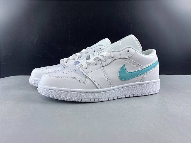 Air Jordan 1 Low White Neon (GS) CW7035-100 - 1