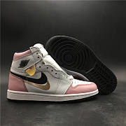2019 Air Jordan 1 High OG GS White/Pink-Black 555088688 - 5