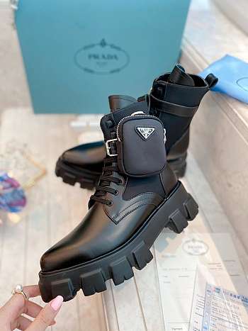 Prada Strapped Pouch Combat Boots 2UE007FD0023L09
