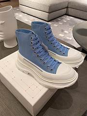 ALEXANDER MCQUEEN Blue Tread Slick High Sneakers  - 1
