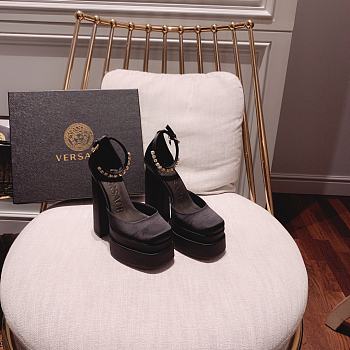 RUNWAY VERSACE Medusa Aevitas Satin Platform Pumps