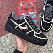  Nike Travis Scott X Air Force 1 Low Black Reflective Silver AQ4211- 001  - 2