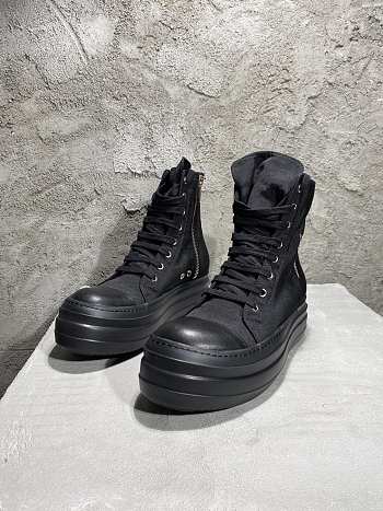 Rick Owens DRKSHDW Ramones Canvas Vegan High Triple Black