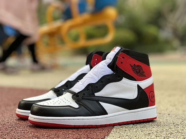 Travis Scott x Fragment x Air Jordan 1 High OG Red Black White DH3227-600  - 1