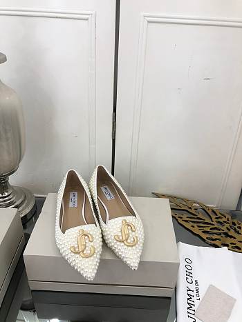 jimmy choo flat pearl 