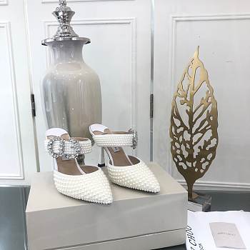 jimmy choo pearl mules crystal