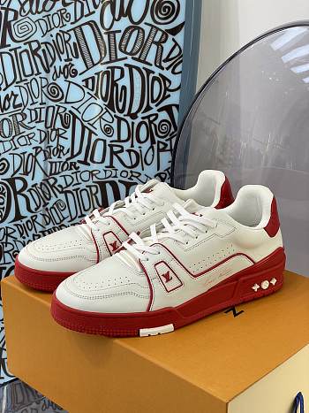 Louis Vuitton LV Trainer White Red