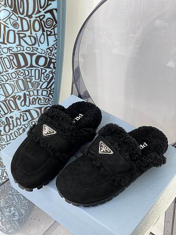 Shearling sabots black 