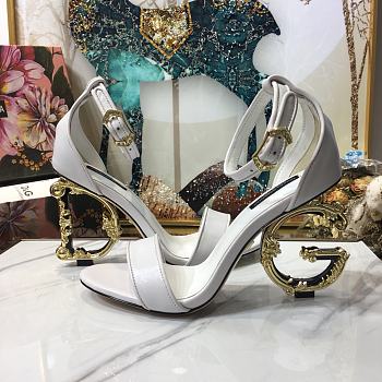 Nappa leather sandals with baroque DG heel 02