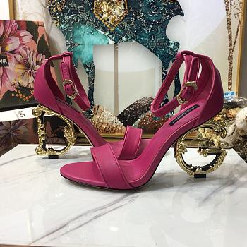 Nappa leather sandals with baroque DG heel 01