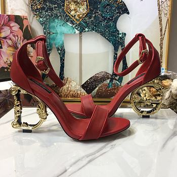 Nappa leather sandals with baroque DG heel 03