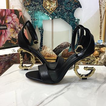 Nappa leather sandals with baroque DG heel 04