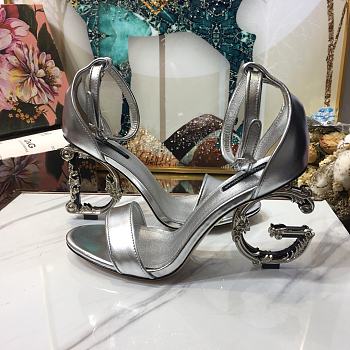 Nappa leather sandals with baroque DG heel 05