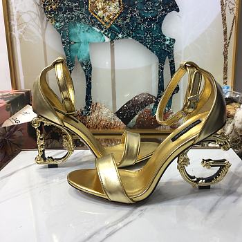 Nappa leather sandals with baroque DG heel 06