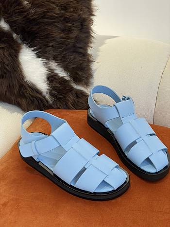 Fisherman Sandal in Leather Blue