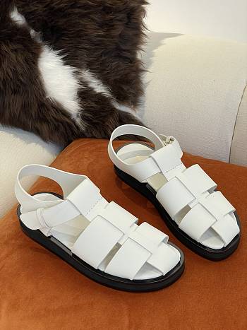 Fisherman Sandal in Leather White 