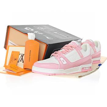 Louis Vuitton Trainer Low White Pink