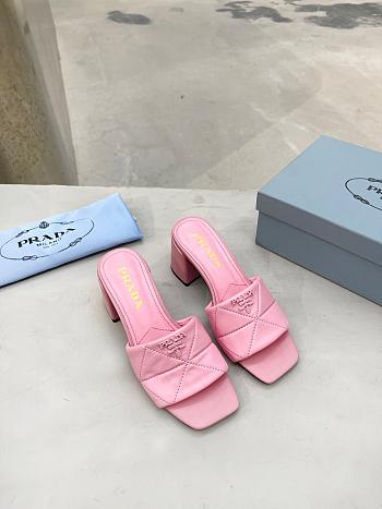 Quilted nappa leather heeled sandals - Pink