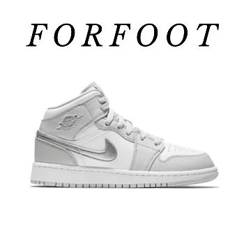 Nike Air Jordan 1 Mid GG Grey Fog Metallic Silver 555112-012