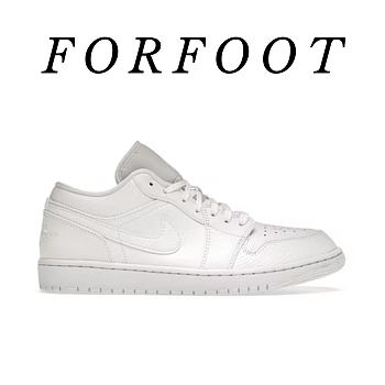 Air Jordan 1 Low Triple White Tumbled Leather 553558-130