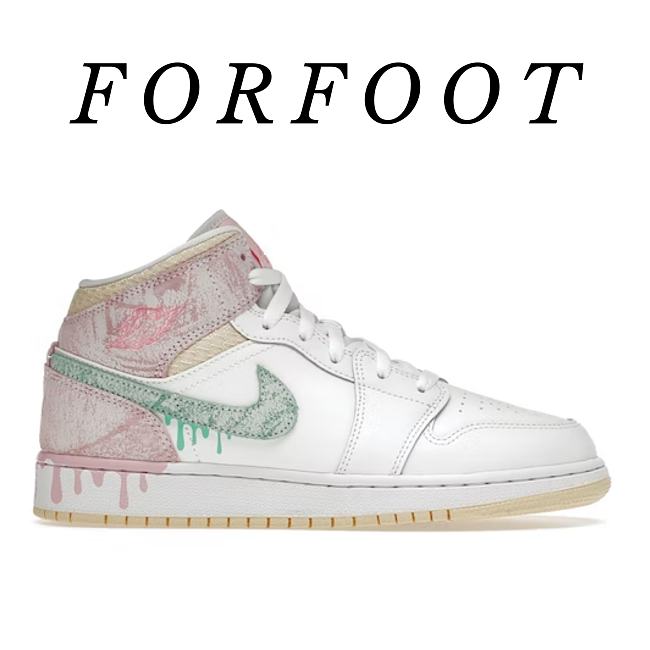 Nike Jordan 1 Mid Paint Drip (GS) DD1666-100 - 1