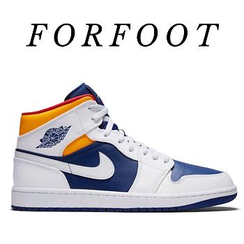 Air Jordan 1 Mid Royal Blue Laser Orange 554724131
