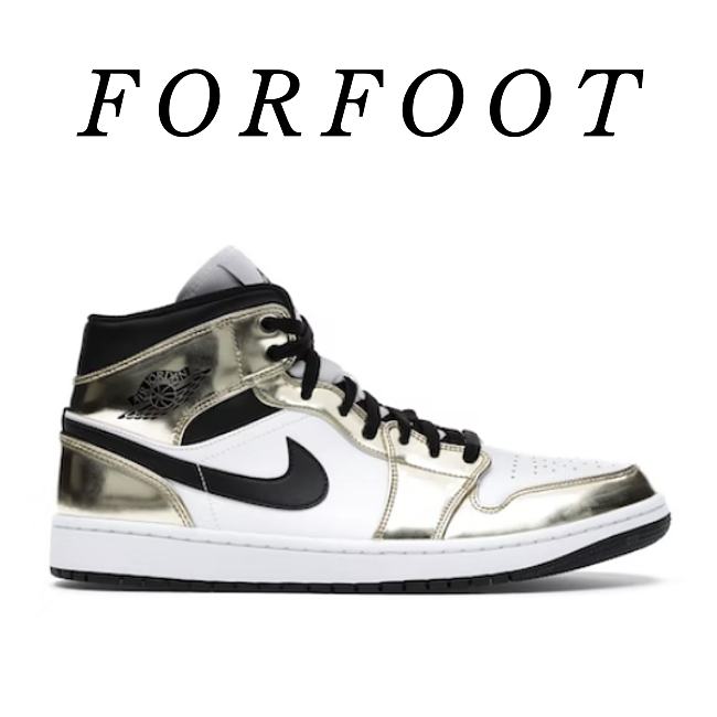 Air Jordan 1 Mid Metallic Gold Black White DC1419-700 - 1