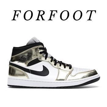 Air Jordan 1 Mid Metallic Gold Black White DC1419-700