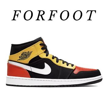 Air Jordan 1 Mid Black Amarillo Orange 852542-087 