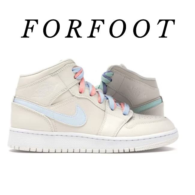 Air Jordan 1 Mid Multi-Color Swoosh Phantom (GS) - 555112-035 - 1