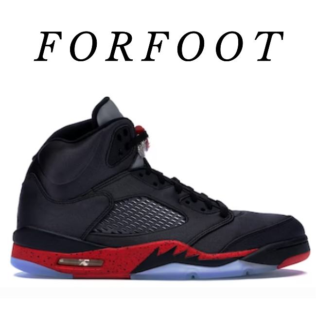 Air Jordan 5 Satin Bred Black University Red - 1