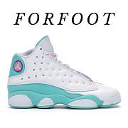 Nike Air Jordan 13 Retro White Soar Green Pink (GS) 439358-100 - 1