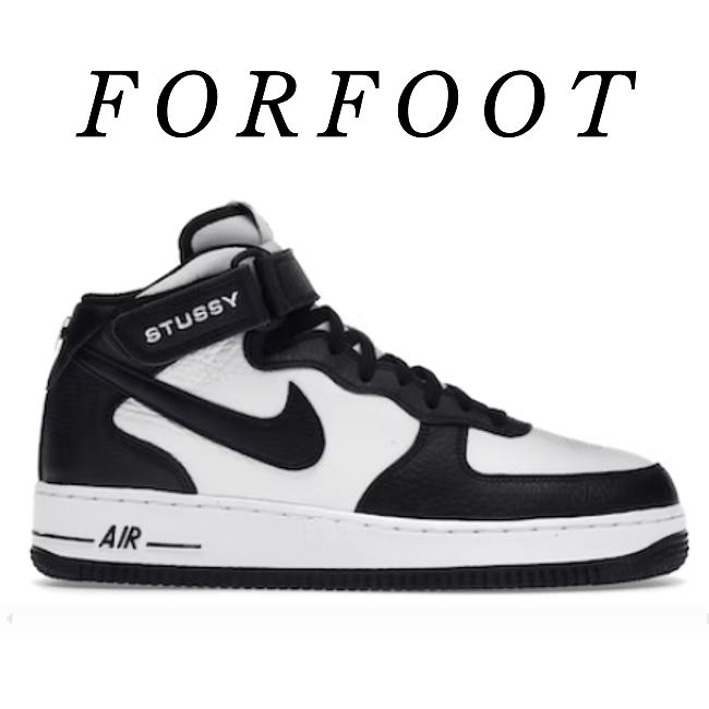 Nike Air Force 1 Mid Stussy Grey Black DJ7840-002 - 1