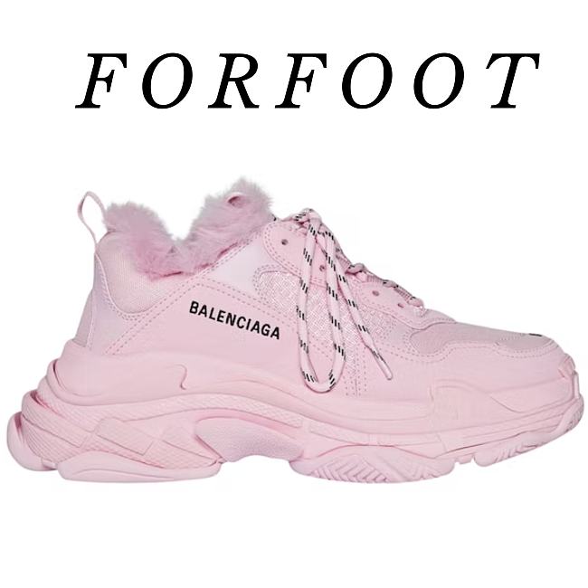 Balenciaga Triple S Fake Fur Pink (W) 668562W3CQ5 - 1