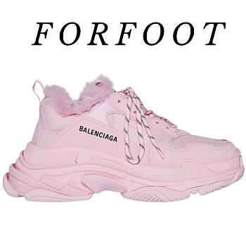 Balenciaga Triple S Fake Fur Pink (W) 668562W3CQ5