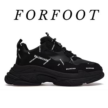 Balenciaga Triple S Allover Logo Black  536737 W2FA1 1090