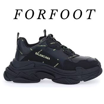 Balenciaga Triple S Allover Logo Black Green  536737W2FA11070