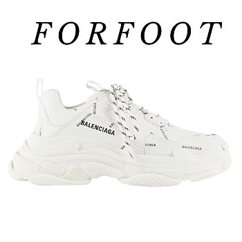 Balenciaga Triple S Clear Sole All White Logo  524039W09E12021