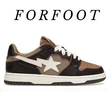 A Bathing Ape Bape SK8 Sta Brown Ivory