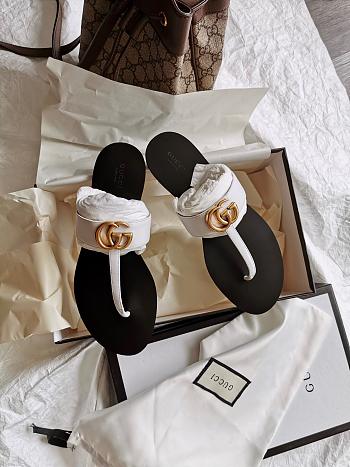 Gucci Slide Leather Thong White