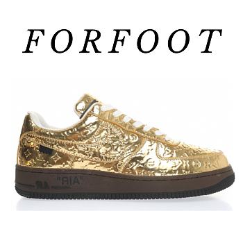 Louis Vuitton Nike Air Force 1 Low By Virgil Abloh Metallic Gold