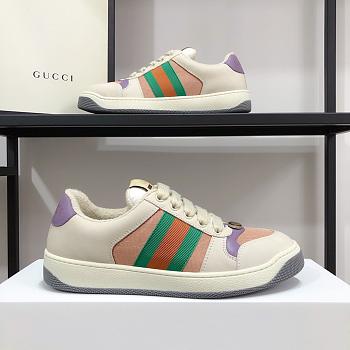 Gucci Screener Lace-Up Sneakers Pink Purple
