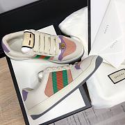 Gucci Screener Lace-Up Sneakers Pink Purple - 4