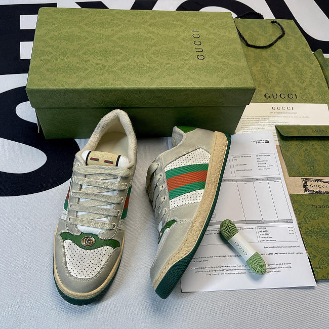 Gucci 20mm Screener Vintage Leather Sneakers - 1