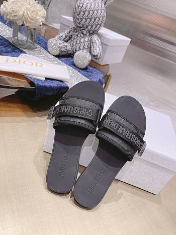 DIO(R)EVOLUTION SLIDE Black and Khaki Technical Fabric with Camouflage Motif