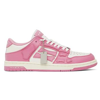 Amiri White and Pink Skel Low Top Sneakers