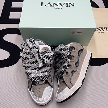 LEATHER CURB SNEAKERS GREY