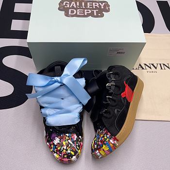 LEATHER CURB SNEAKERS CRYSTAL