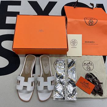 Hermes White Slide 